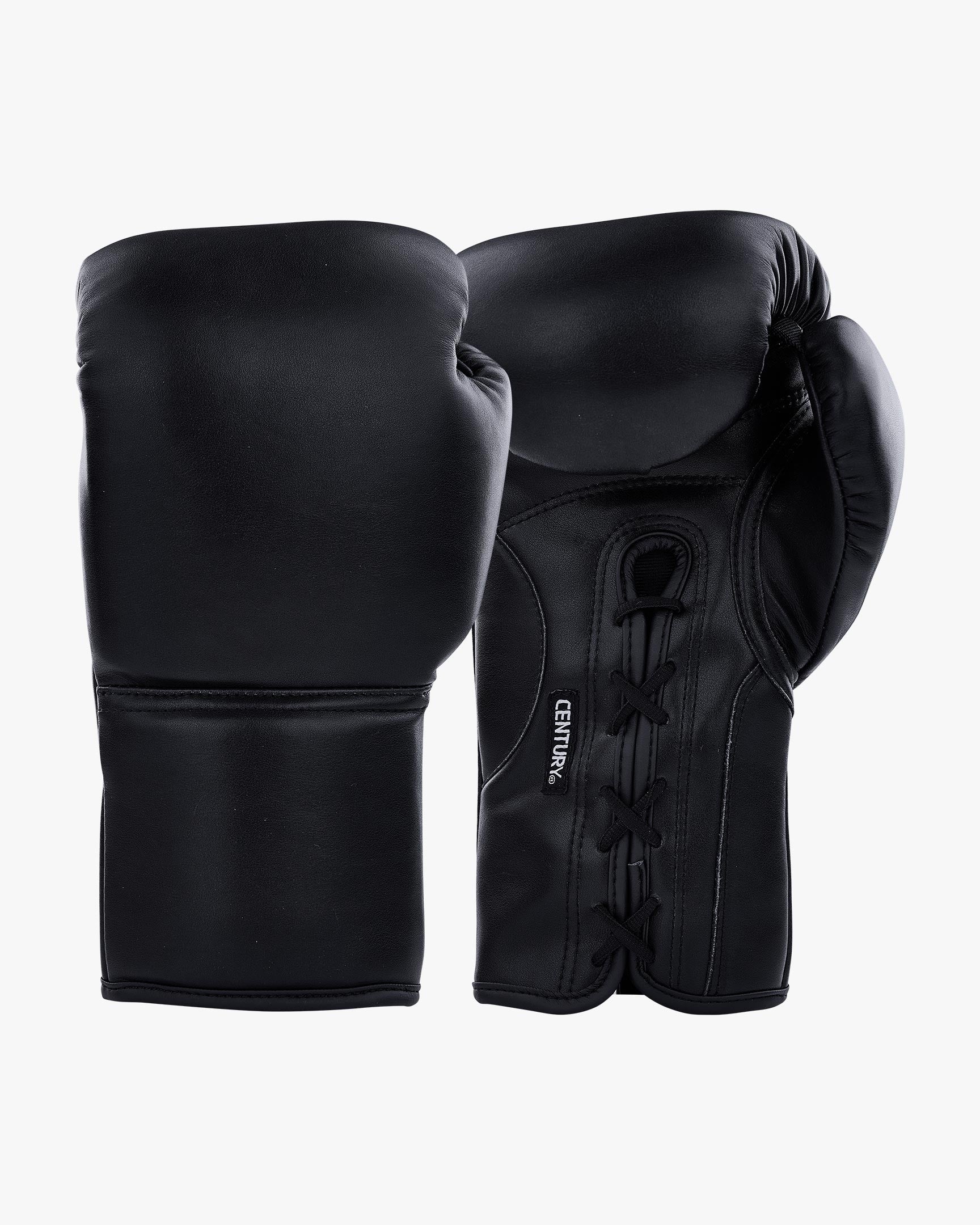 Century Solid Leather Lace Up Bag Glove Black