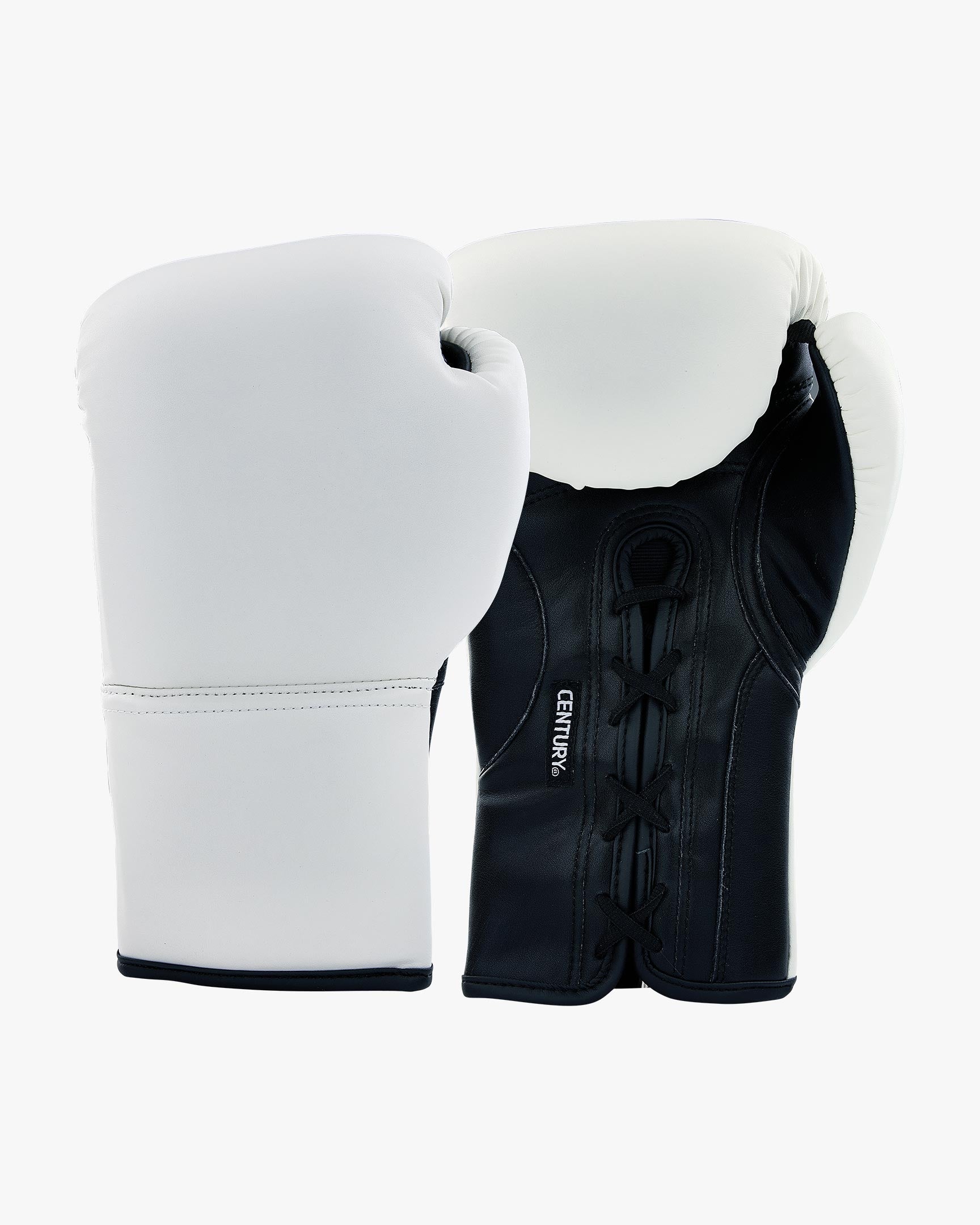 Century Solid Leather Lace Up Bag Glove White