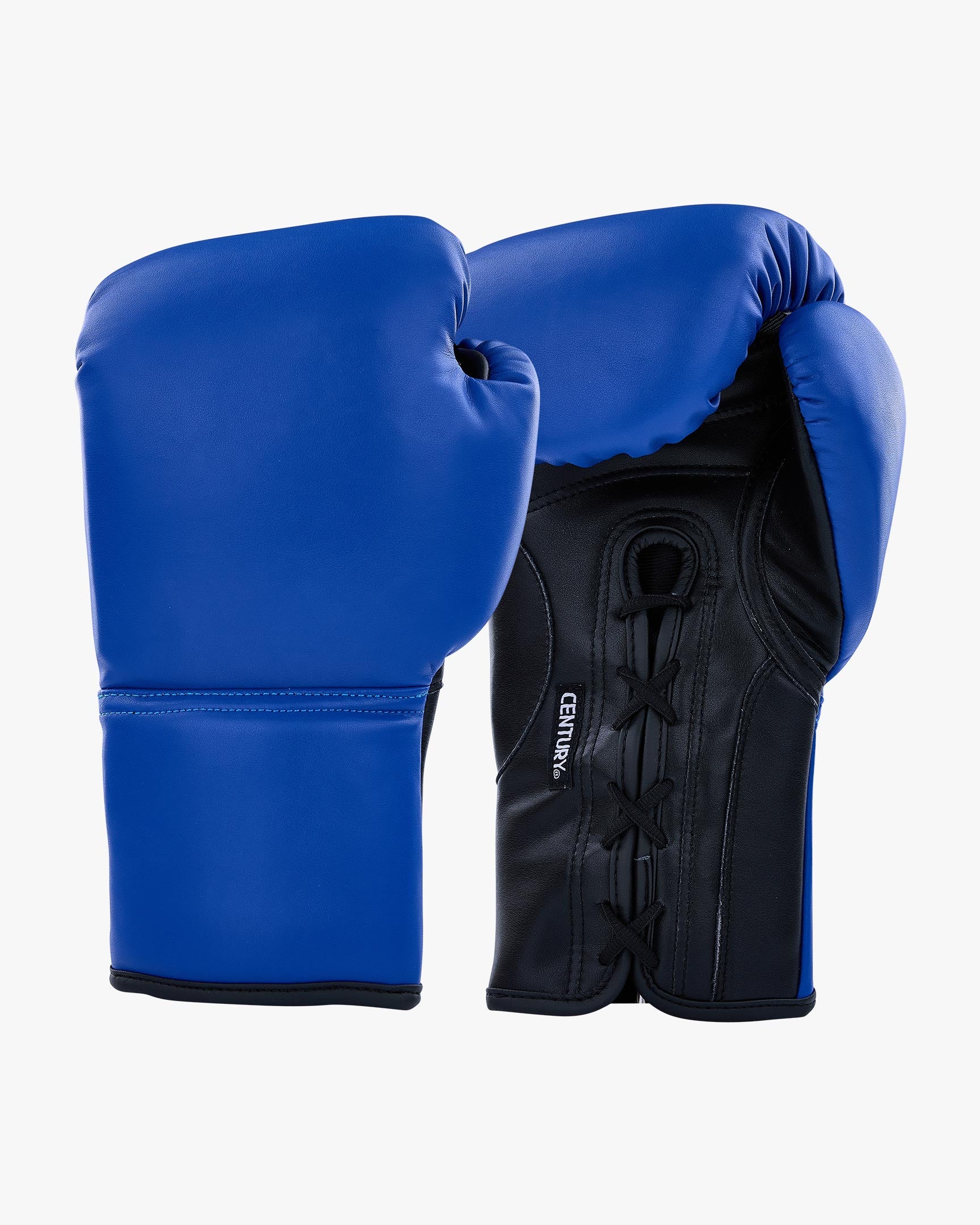 Century Solid Leather Lace Up Bag Glove Blue