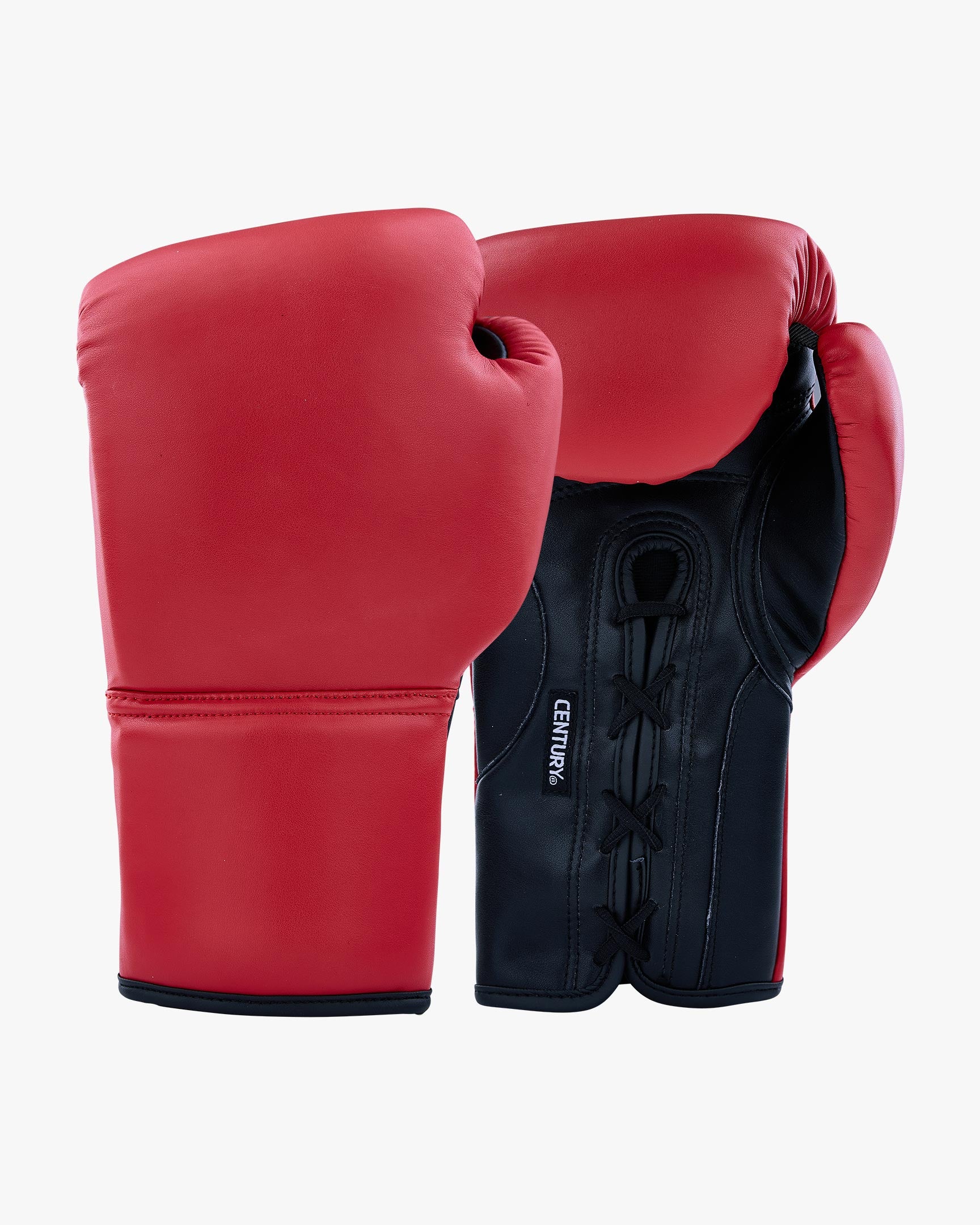 Century Solid Leather Lace Up Bag Glove Red