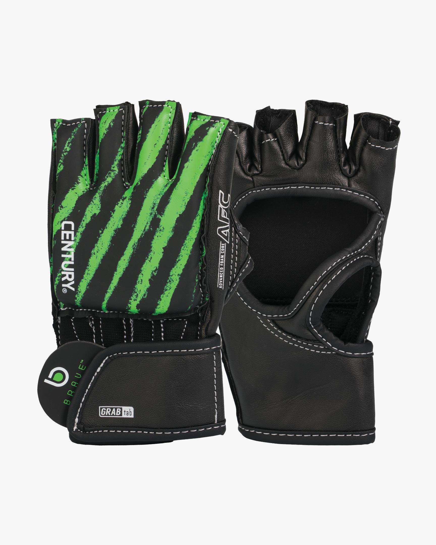 Brave Youth Open Palm Glove - Black/Green Black Green