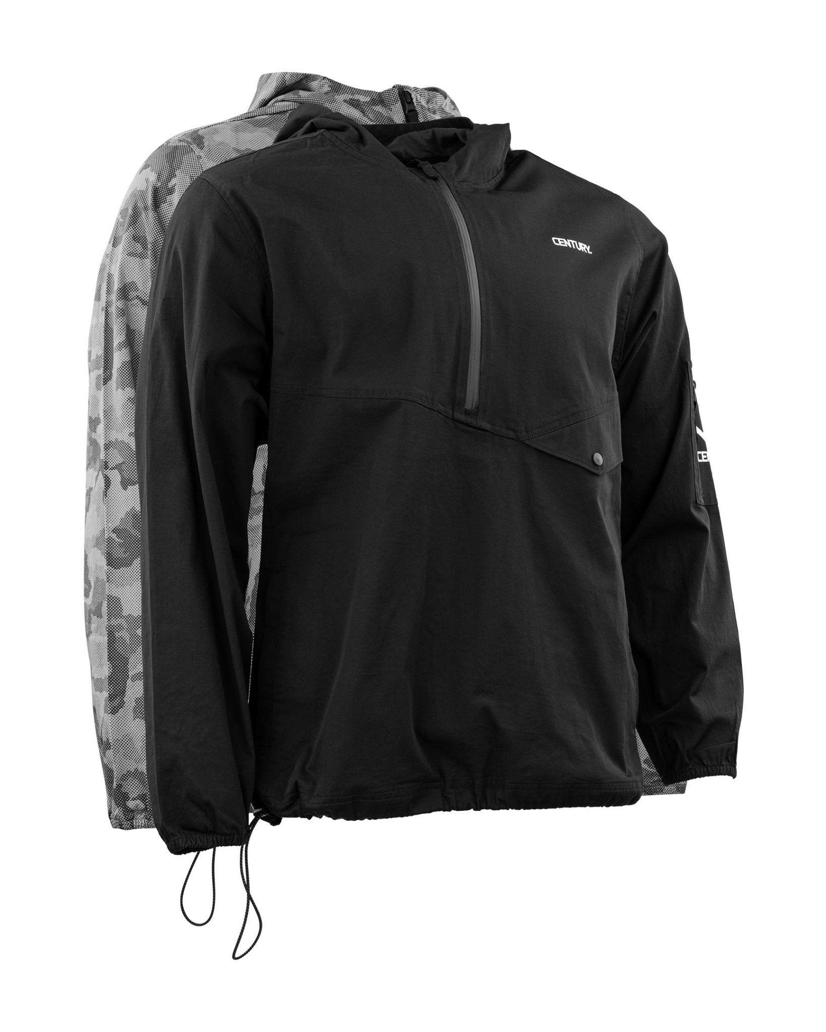 Century Men's Half Zip Hooded Pullover XXL Neutral Grey Camo