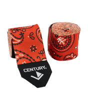 Inkline 120" Printed Hand Wraps 120" Red White Paisley