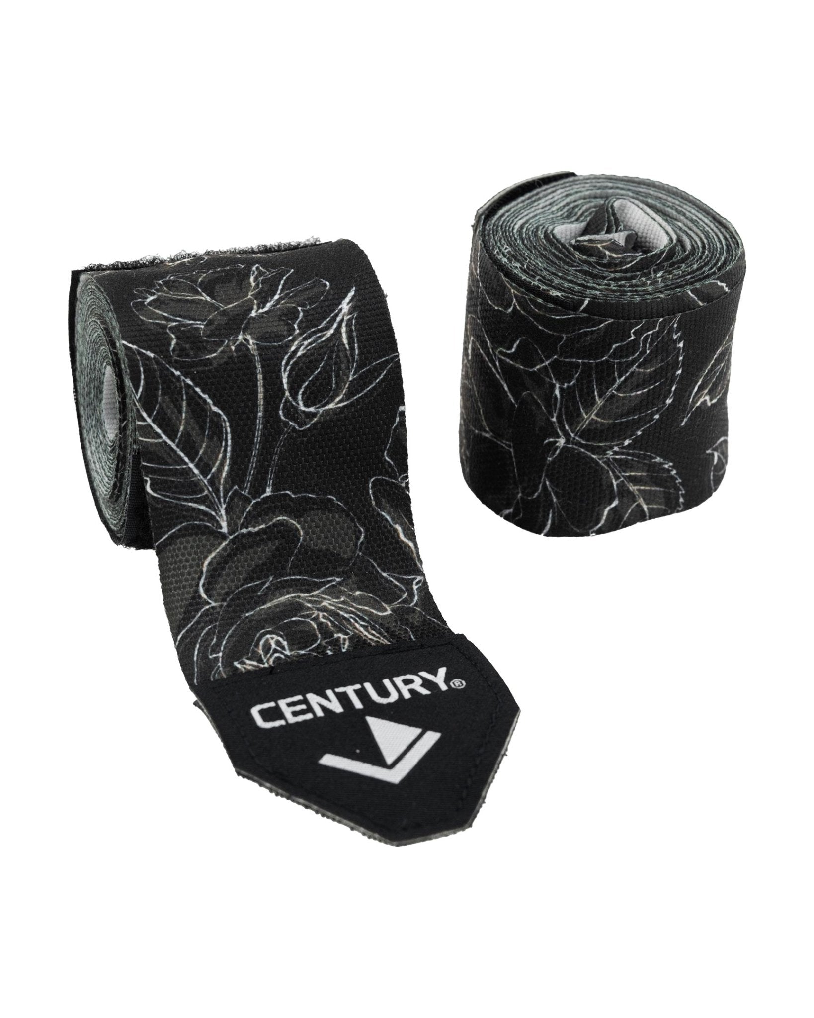 Inkline 120" Printed Hand Wraps 120" Black White Rose