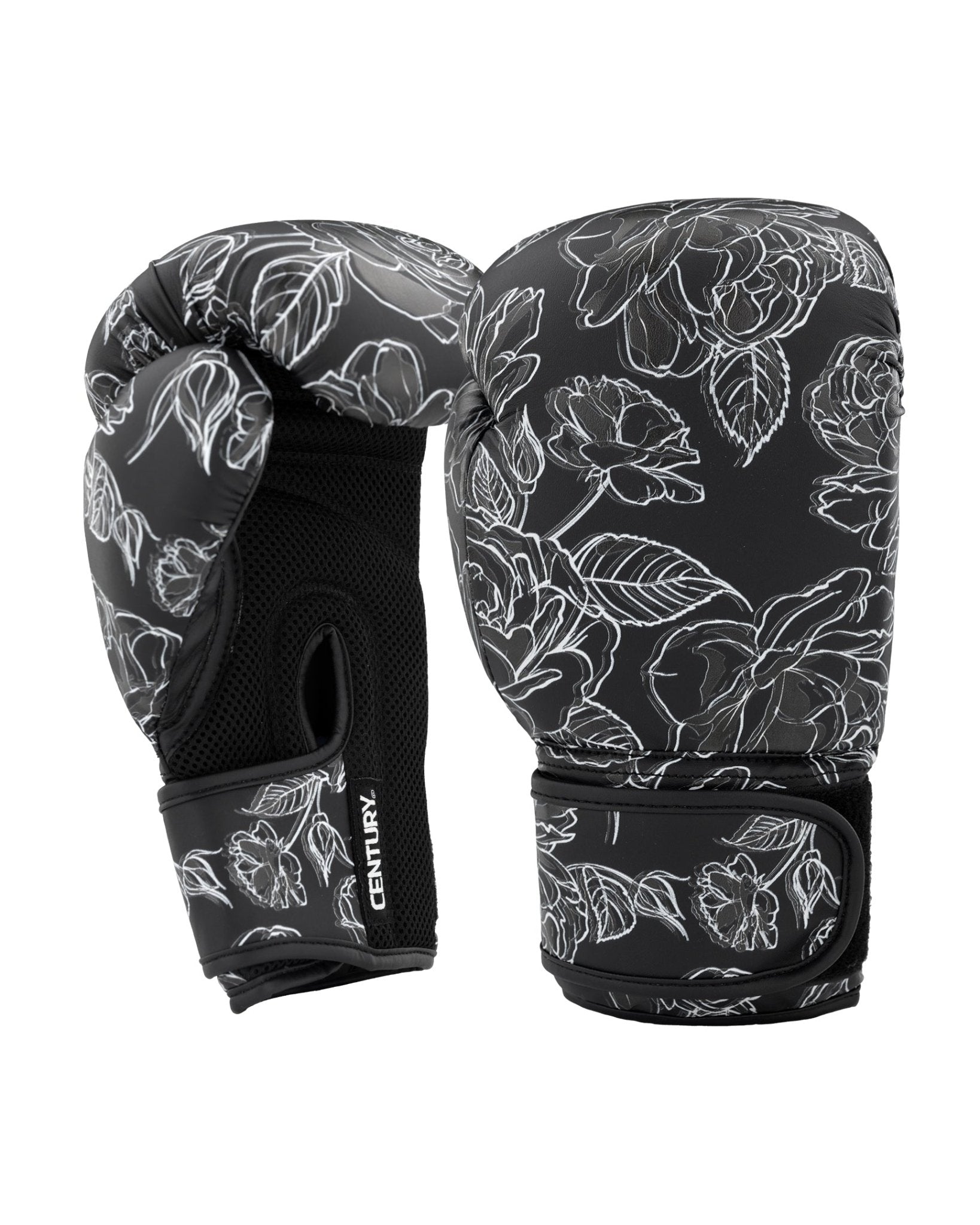 Inkline Printed Gloves 12 oz. Black White Rose