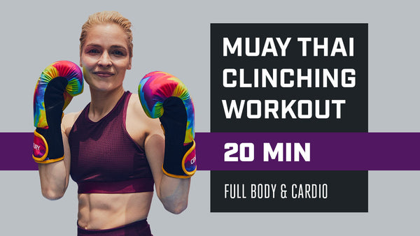 Muay thai clinching workout video graphic