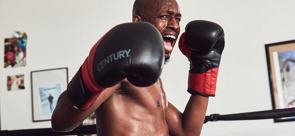 Man posing in Century gloves