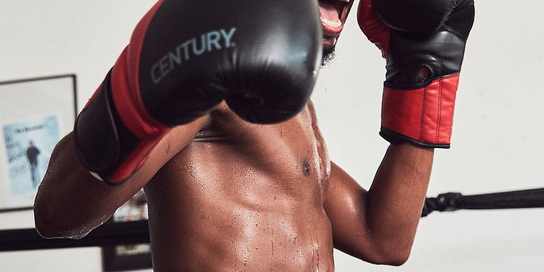 Man wearing boxing gloves