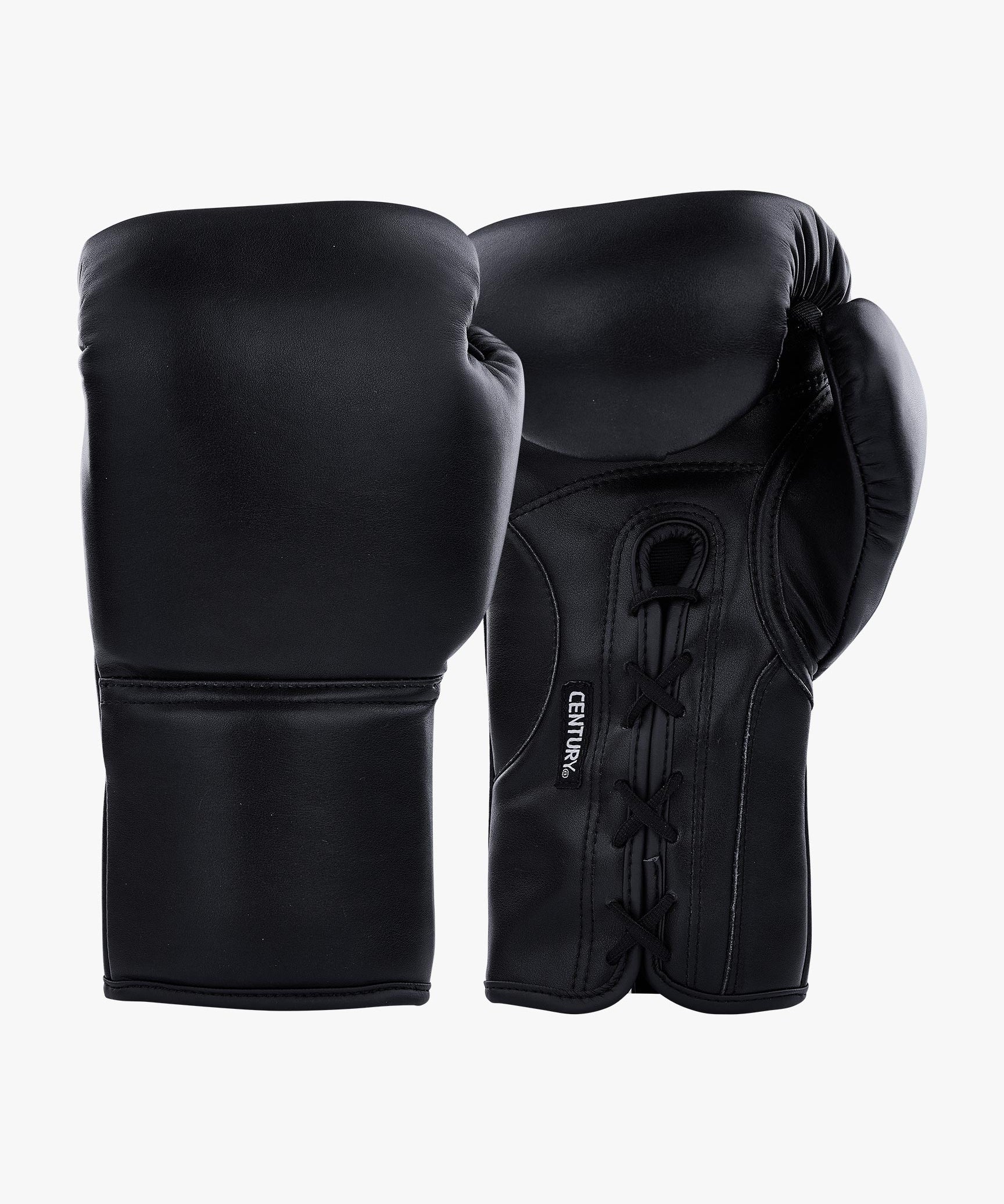 Century Solid Leather Lace Up Bag Glove Black
