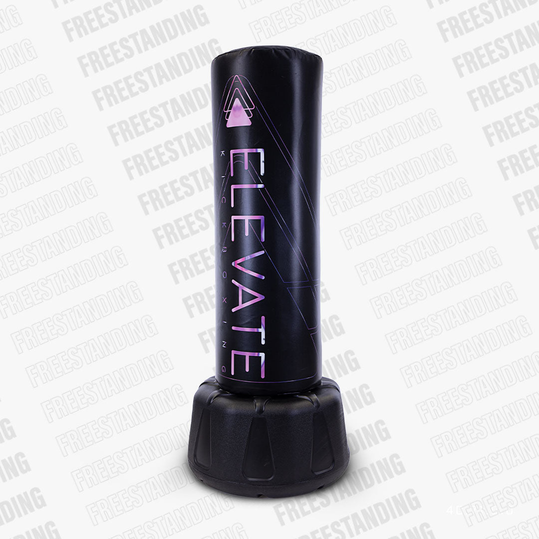 Black and purple custom freestanding punching bag