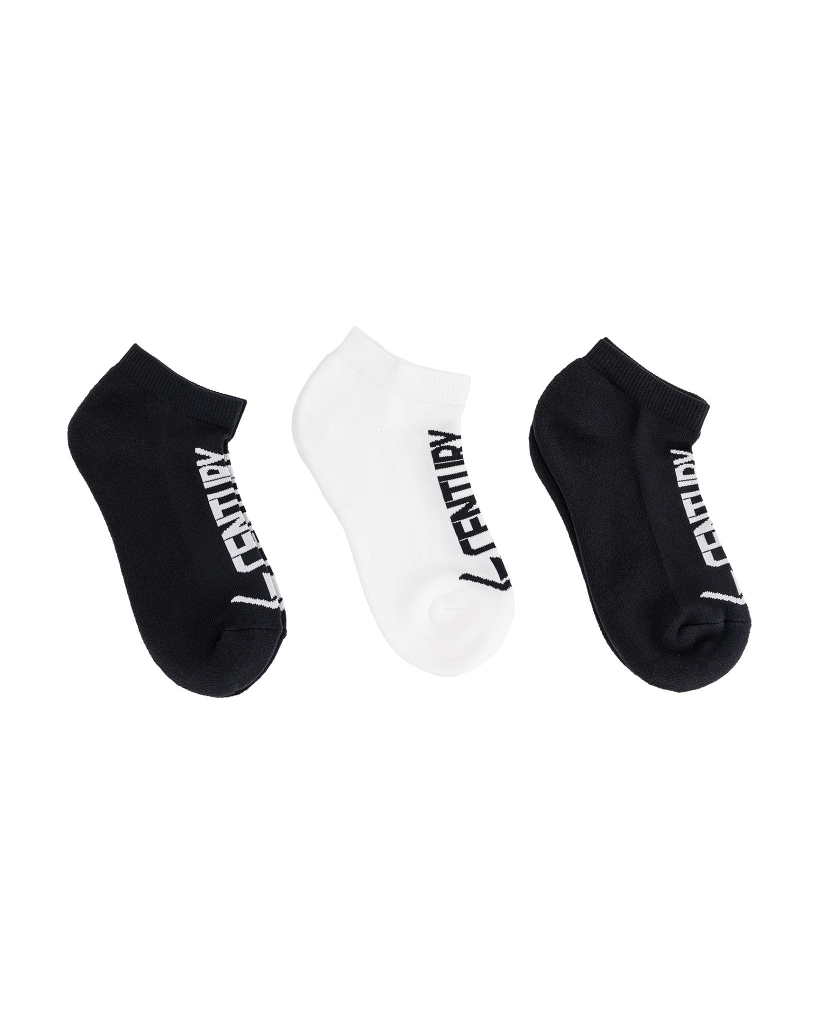 Century Apex Ankle Socks Three Pack Black White
