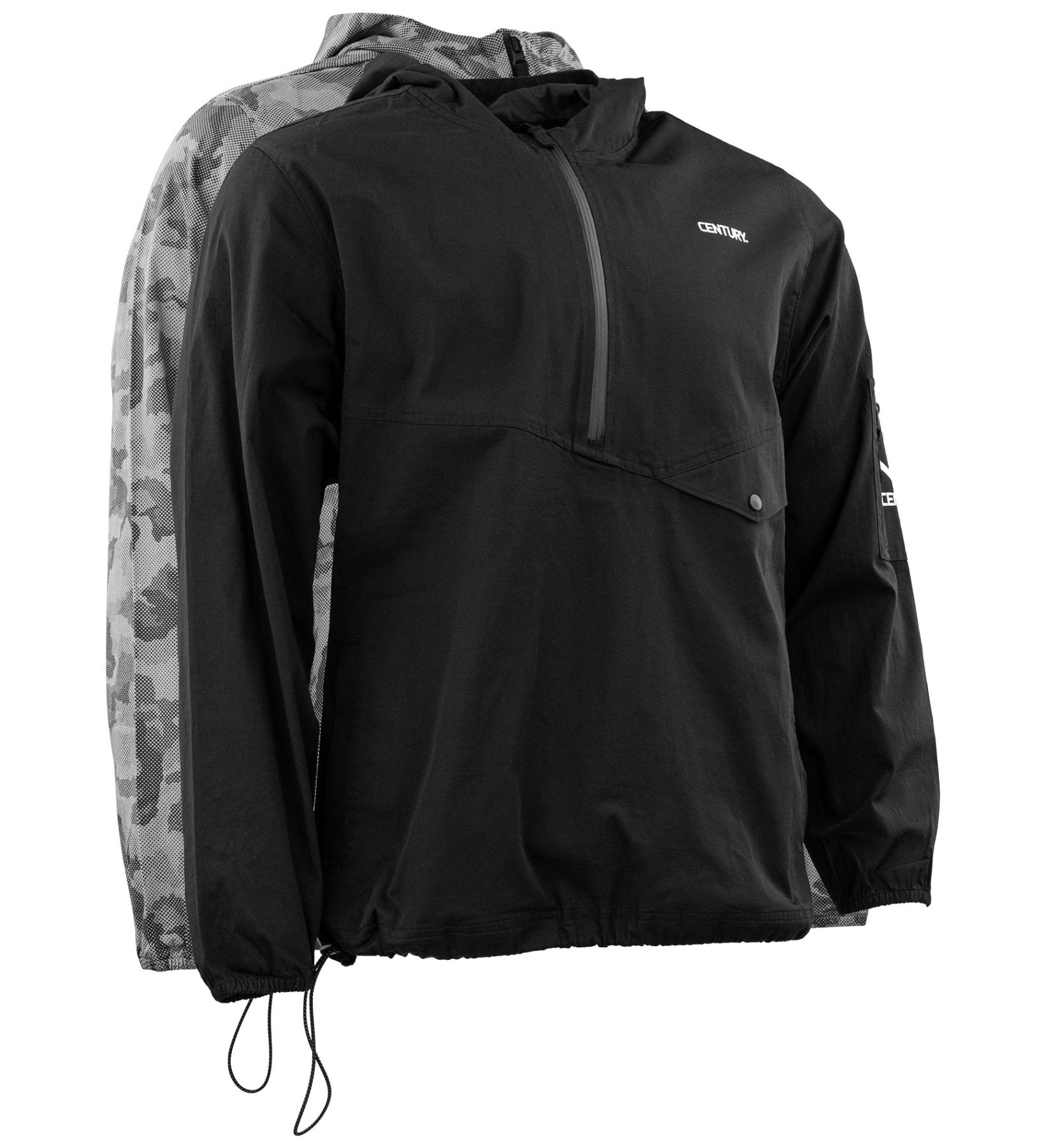 Century Men's Half Zip Hooded Pullover XXL Neutral Grey Camo