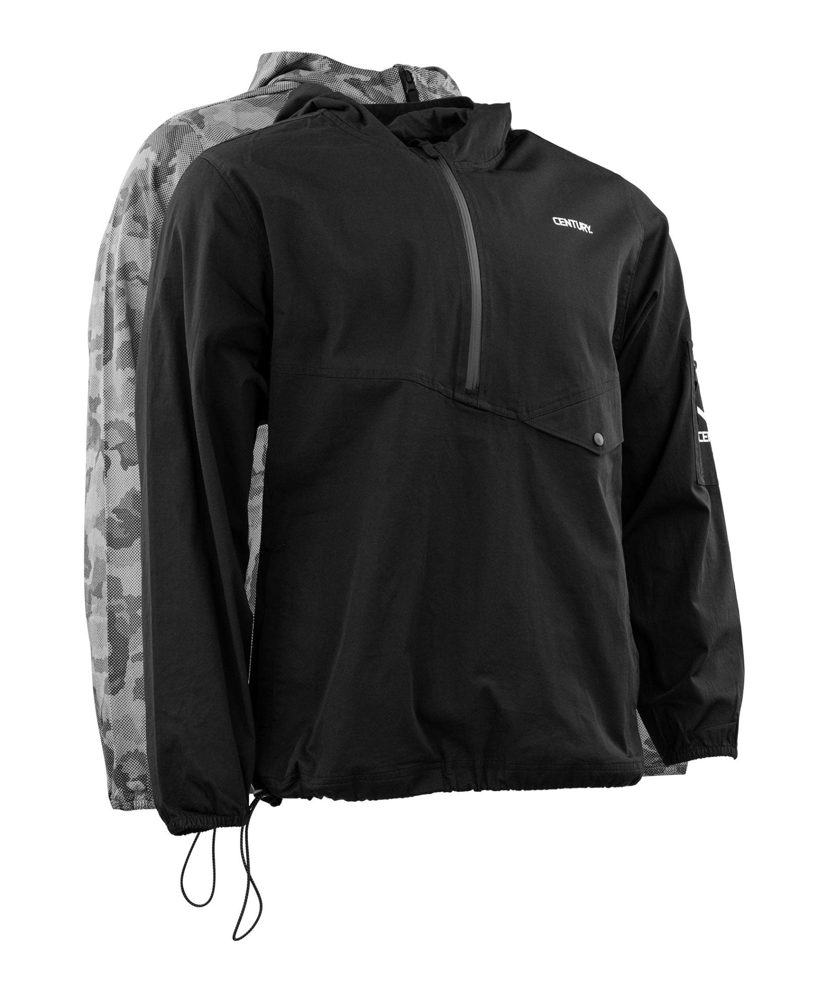 Century Men's Half Zip Hooded Pullover XXL Neutral Grey Camo