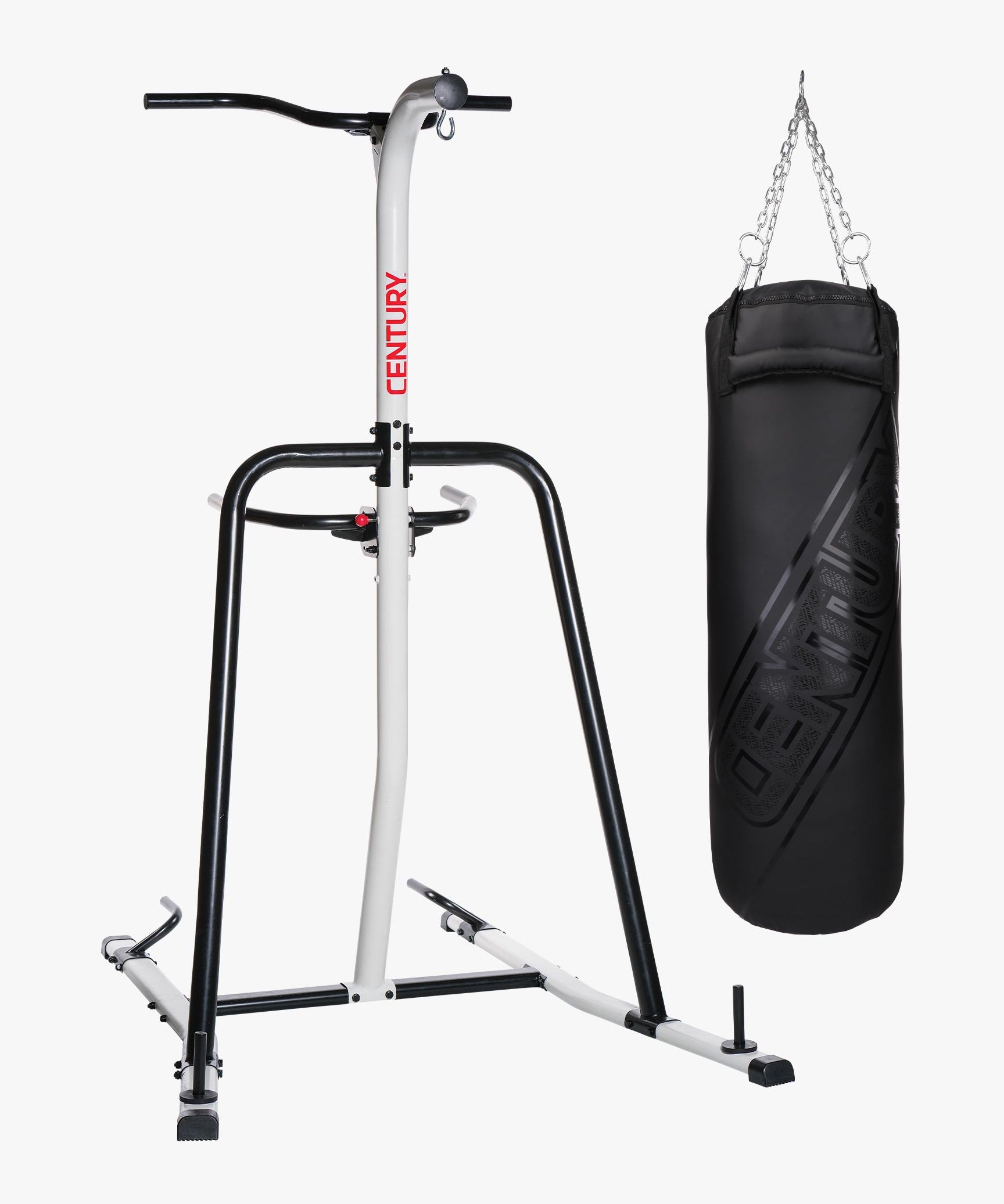 Century Oversized 100 Pound Heavy Bag with Fitness Training Station Combo Training station black white