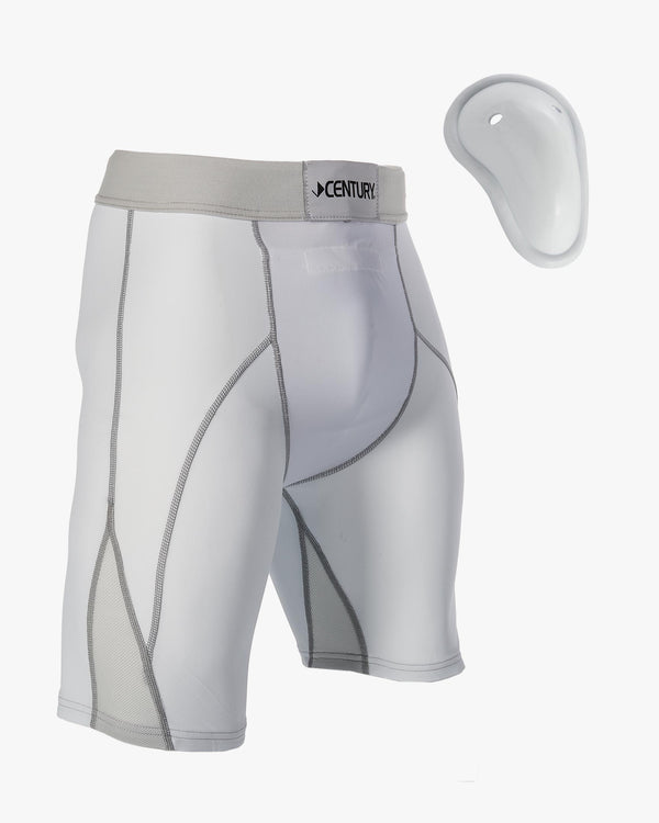 Compression Shorts w/ Cup White (5952225869978)
