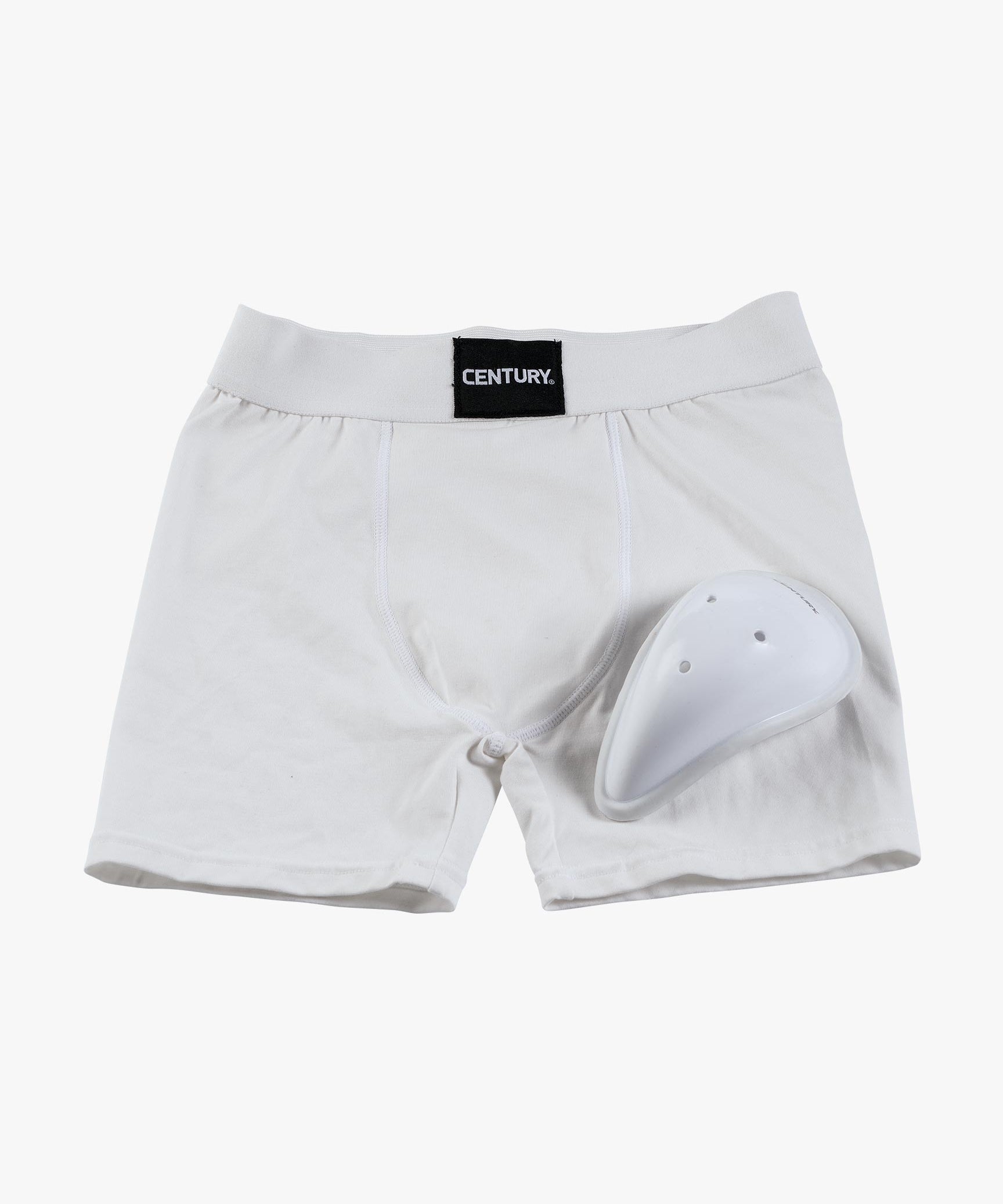 Youth and Peewee Boxer Brief with Cup Youth M White