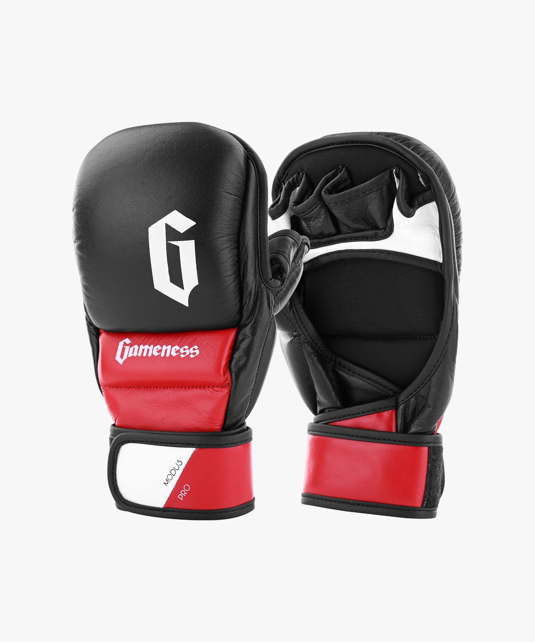 Modus Open Palm Gloves Black White Red