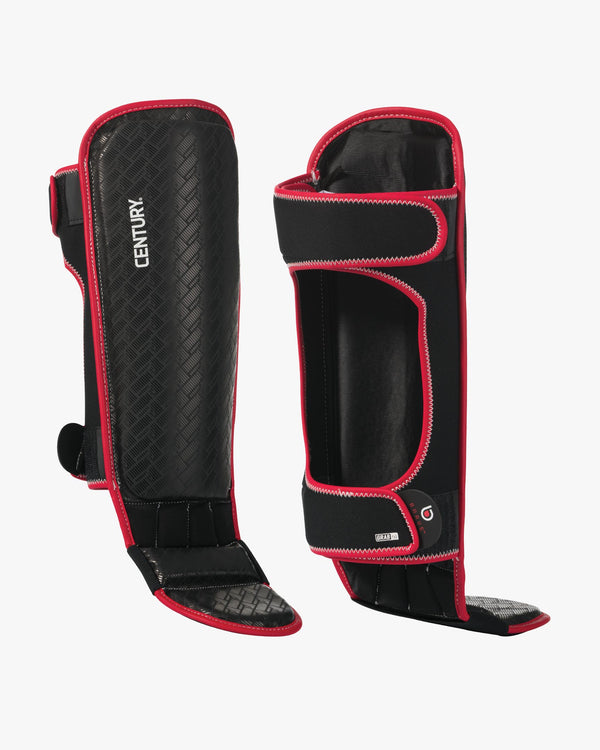 Brave Shin Instep Guards - Red/lack Adult Small/Med Red/Black